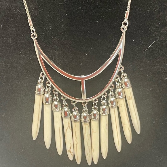 Stone Age A-Lister - white - Paparazzi necklace and matching Earrings - Picture 2 of 5